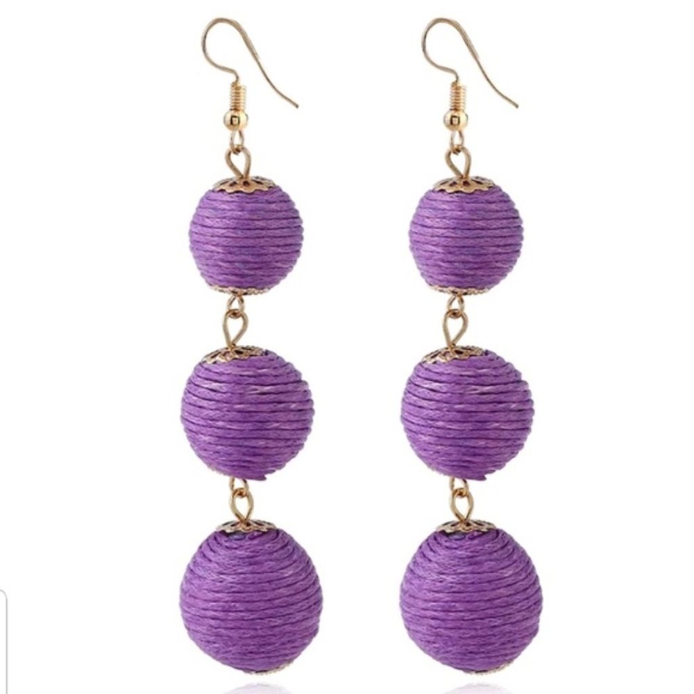 Fashion Bohemian Ball Circle Tassel Earrings